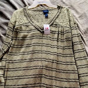 Buckle boho lace long sleeved top